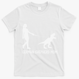 German Shepherd Mom Dinosaur GSD Owners Trex Mother T-Shirt - White