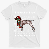 Ger Shorthaired Pointer Dog Santa Hat Xmas Ugly Christmas Meaningful Gift T-Shirt - White