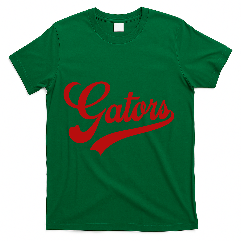 Gators School Spirit Mascot Logo Team Sports T-Shirt - Green
