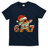 Gingerbread Six Seven 67 Ice Cream Drip Christmas T-Shirt - Navy Blue