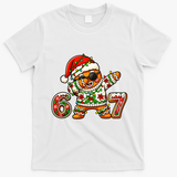 Gingerbread Six Seven 67 Ice Cream Drip Christmas T-Shirt - White