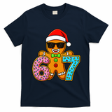Gingerbread Six Seven 67 Ice Cream Christmas T-Shirt - Navy Blue