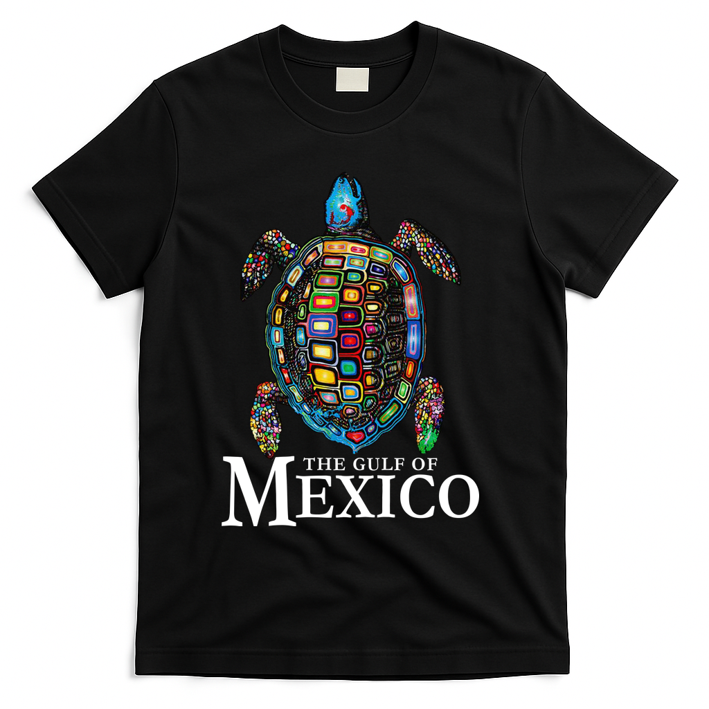 Graphic Sea Turtle Gulf Of Mexico Never Forget Trump T-Shirt - Black