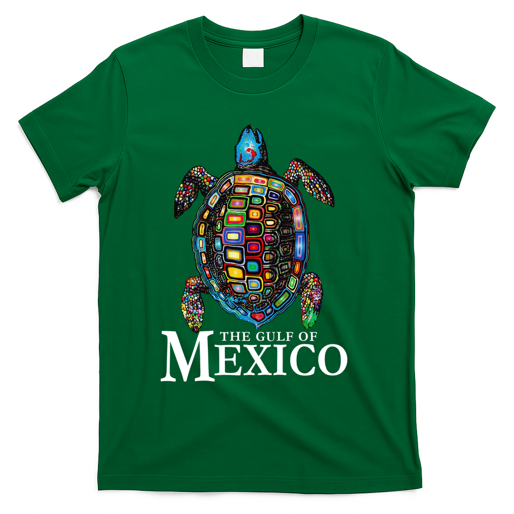 Graphic Sea Turtle Gulf Of Mexico Never Forget Trump T-Shirt - Green