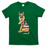 German Shepherd Tattoo Dog I Love Dad Fathers Day T-Shirt - Irish Green