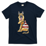 German Shepherd Tattoo Dog I Love Dad Fathers Day T-Shirt - Navy Blue