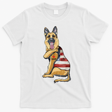 German Shepherd Tattoo Dog I Love Dad Fathers Day T-Shirt - White