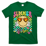 Groovy Summer Vibes Women Girl Summer Beach Vacation T-Shirt - Green