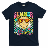 Groovy Summer Vibes Women Girl Summer Beach Vacation T-Shirt - Navy