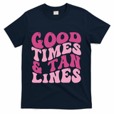 Good Times And Tan Lines Summer Groovy T-Shirt - Navy