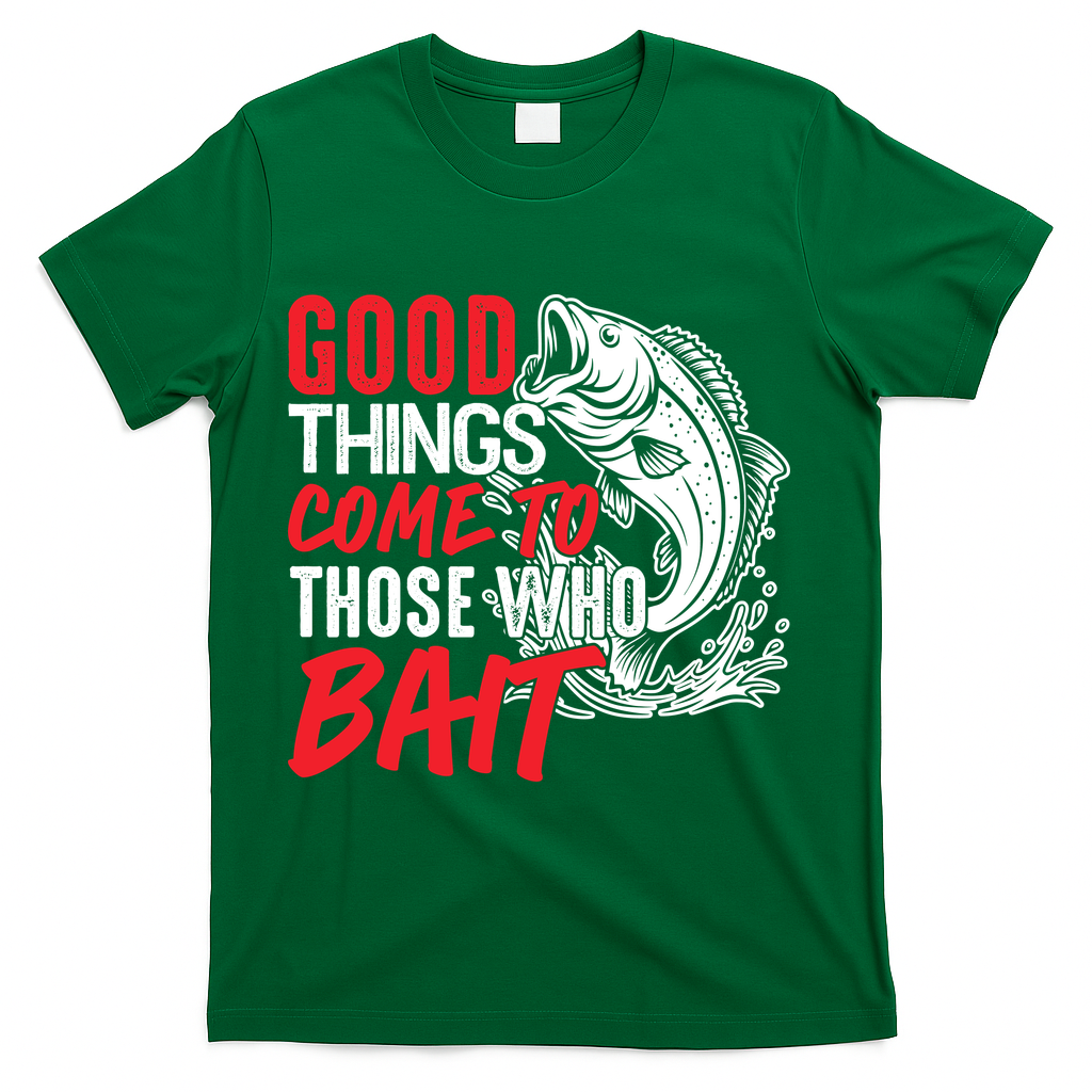 Good Things Come To Those Who Bait T-Shirt - Green