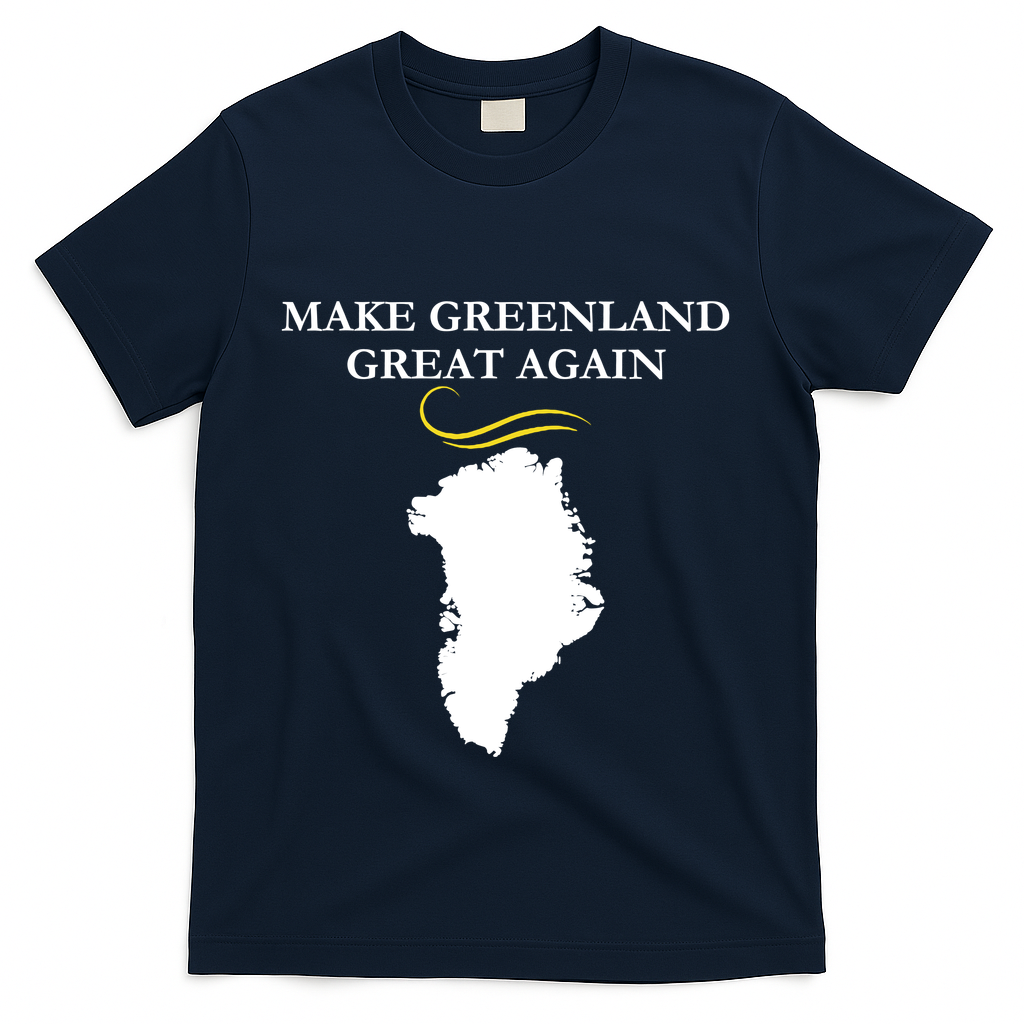 Greenland Trump Hair Make Greenland Great Again T-Shirt - Navy