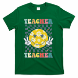 Groovy Teacher Inspirational Colorful Back To School T-Shirt - Green