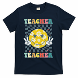 Groovy Teacher Inspirational Colorful Back To School T-Shirt - Navy