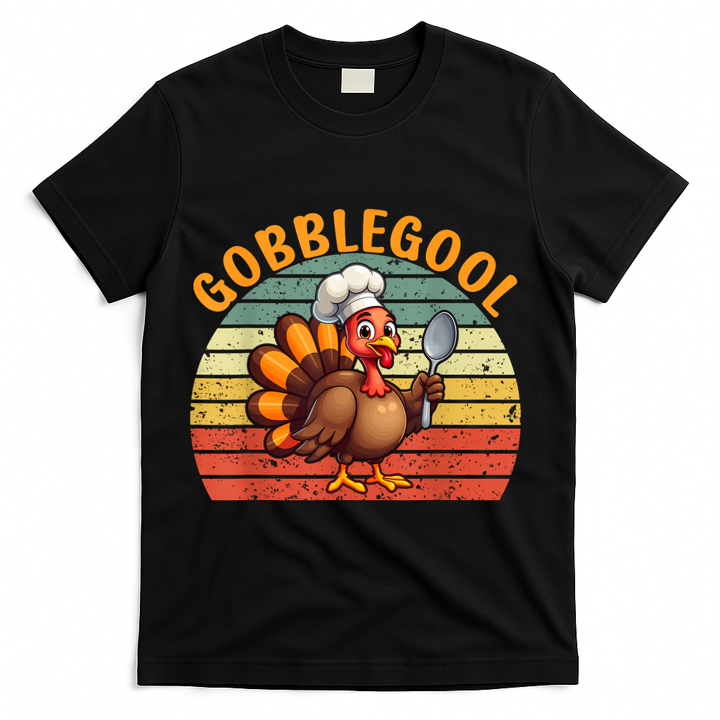 Gobblegool Turkey Thanksgiving T-Shirt - Black