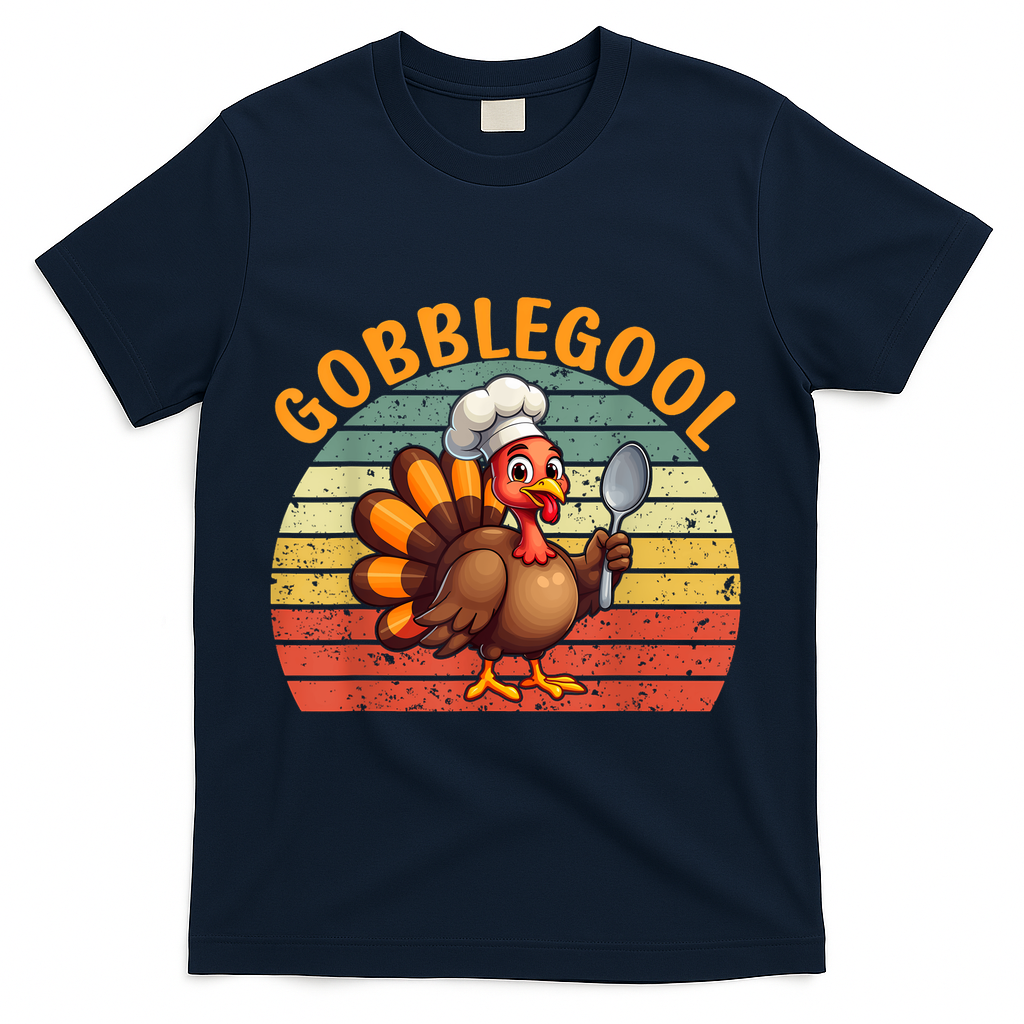 Gobblegool Turkey Thanksgiving T-Shirt - Navy