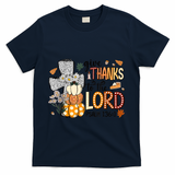 Give Thanks To The Lord Christian Fall T-Shirt - Navy