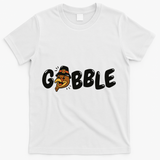 Gobble Turkey Thanksgiving Holiday Cute T-Shirt - White