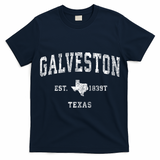 Galveston Texas Tx Vintage Established Athletic Sports Design T-Shirt