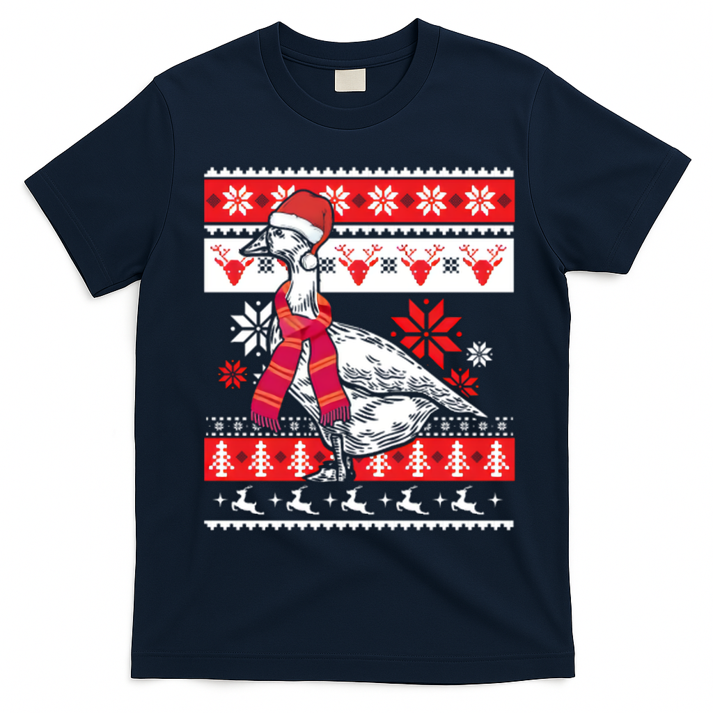 Goose Ugly Christmas T-Shirt - Navy Blue