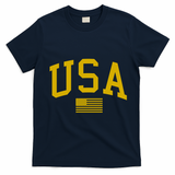 Gold USA Graphic Apparel National Pride T-Shirt - Navy Blue