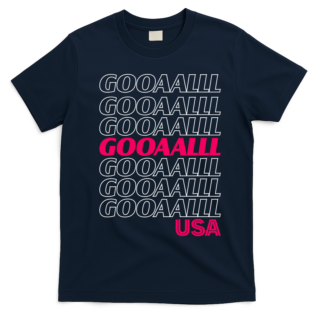 GOOAAALLL USA Soccer Fans Goal T-Shirt - Navy Blue