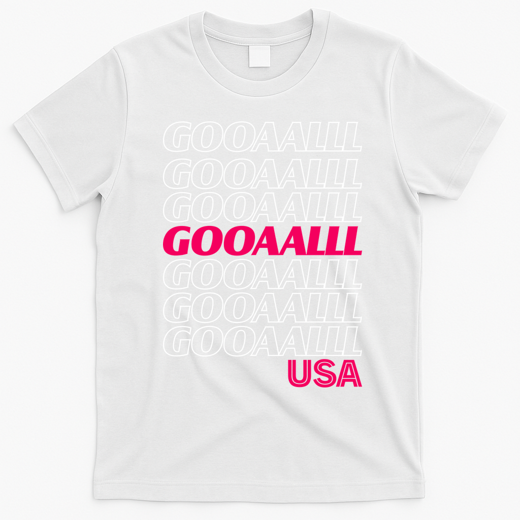 GOOAAALLL USA Soccer Fans Goal T-Shirt - White