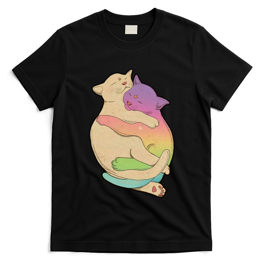 Cute Cat Love Hugging Out T-Shirt