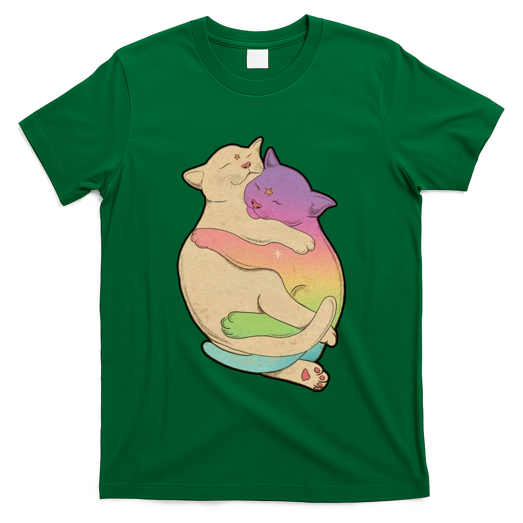 Cute Cat Love Hugging Out T-Shirt