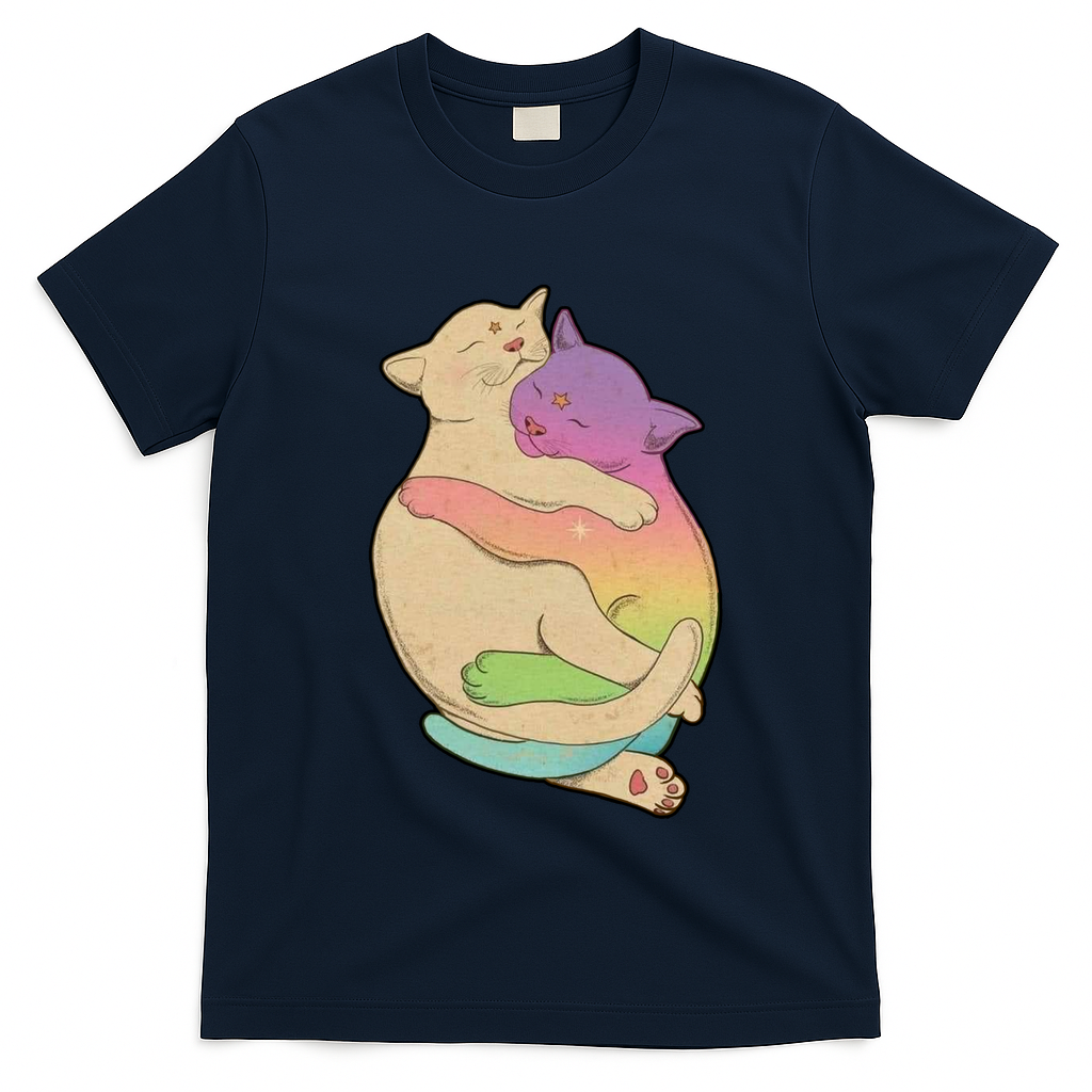 Cute Cat Love Hugging Out T-Shirt