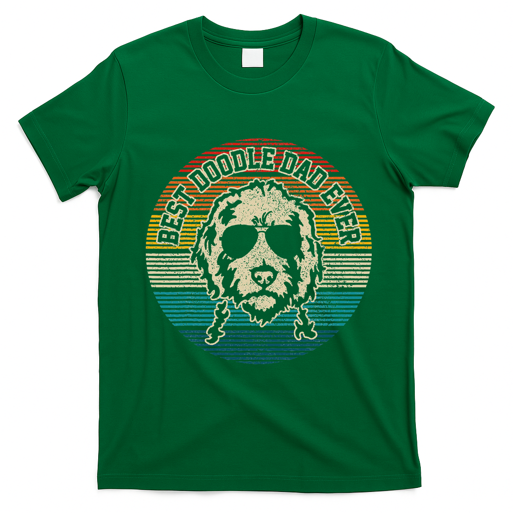 Goldendoodle Vintage Doodle Dad Dog Funny Gift T-Shirt - Irish Green