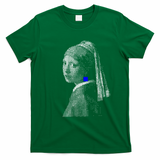 girl with a blue square earring - Green