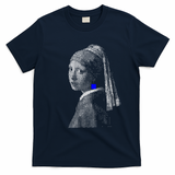 girl with a blue square earring - Navy