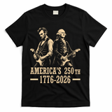 George Washington Abe Lincoln Guitar America's 250th Anniversary T-Shirt - Black