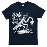 Girls Will Be Girls Praying Mantis T-Shirt - Navy