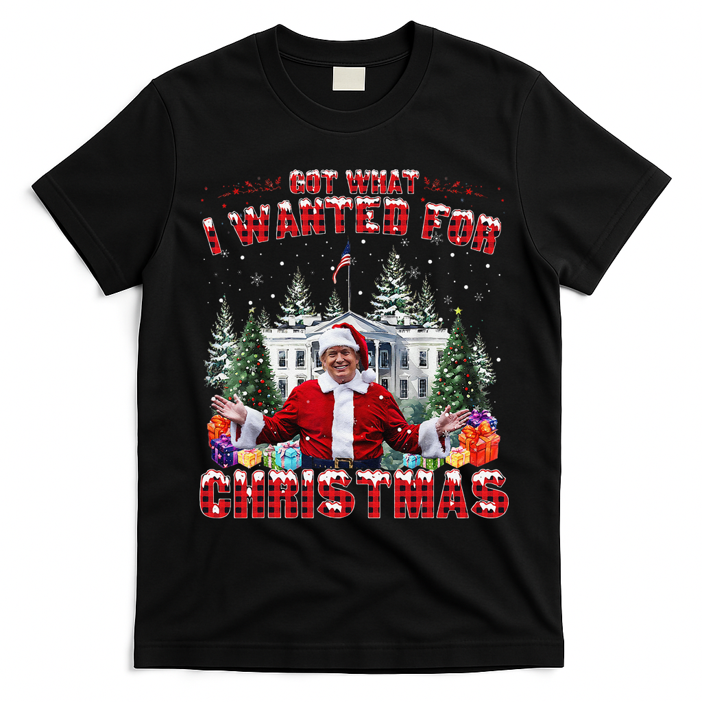 Got What I Wanted For Christmas Trump Won Trump President T-Shirt - Black