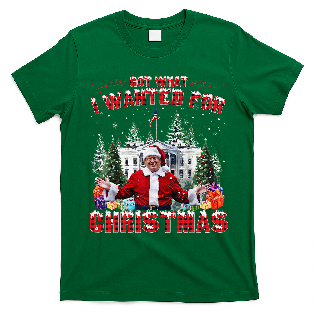 Got What I Wanted For Christmas Trump Won Trump President T-Shirt - Irish Green