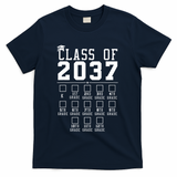 Grow With Me Class Of 2037 Handprint Kindergarten Graduation T-Shirt - Navy