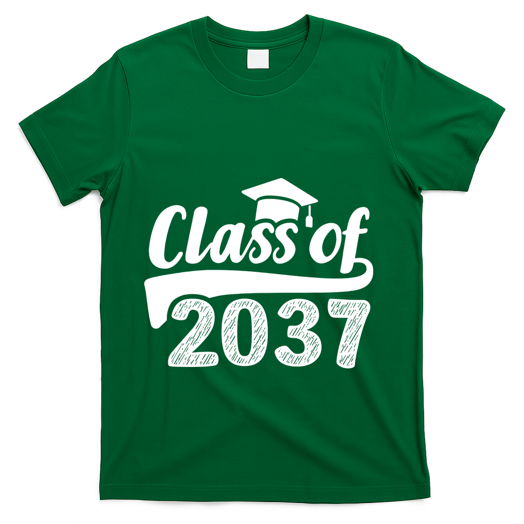 Grow With Me Class Of 2037 Graduation Preschool T-Shirt - Green