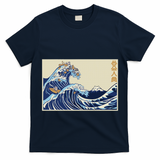 Great Wave Off Kanagawa With Cats Aesthetic Kanji T-Shirt