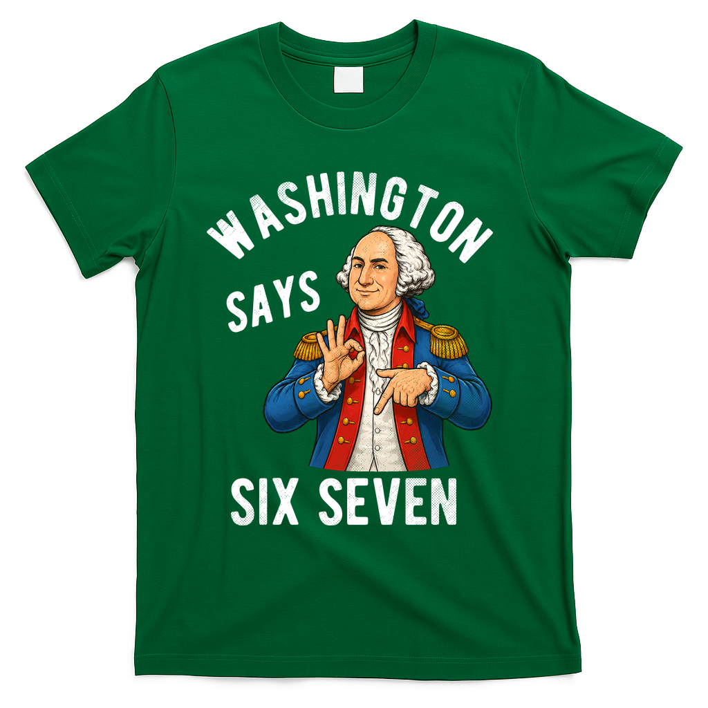 Geroge Washington Says 6-7 T-Shirt - Green