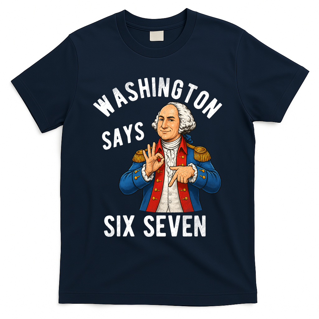 Geroge Washington Says 6-7 T-Shirt - Navy