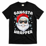 Gangsta Wrapper Santa Gangster Wrapper Funny Christmas T-Shirt - Black