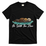 Go With The Flow Sea Otter T-Shirt - Black