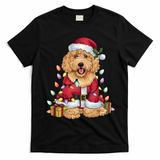 Goldendoodle Xmas Lighting Santa Goldendoodle Dog Christmas Gift T-Shirt - Black