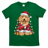 Goldendoodle Xmas Lighting Santa Goldendoodle Dog Christmas Gift T-Shirt - Irish Green