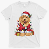 Goldendoodle Xmas Lighting Santa Goldendoodle Dog Christmas Gift T-Shirt - White