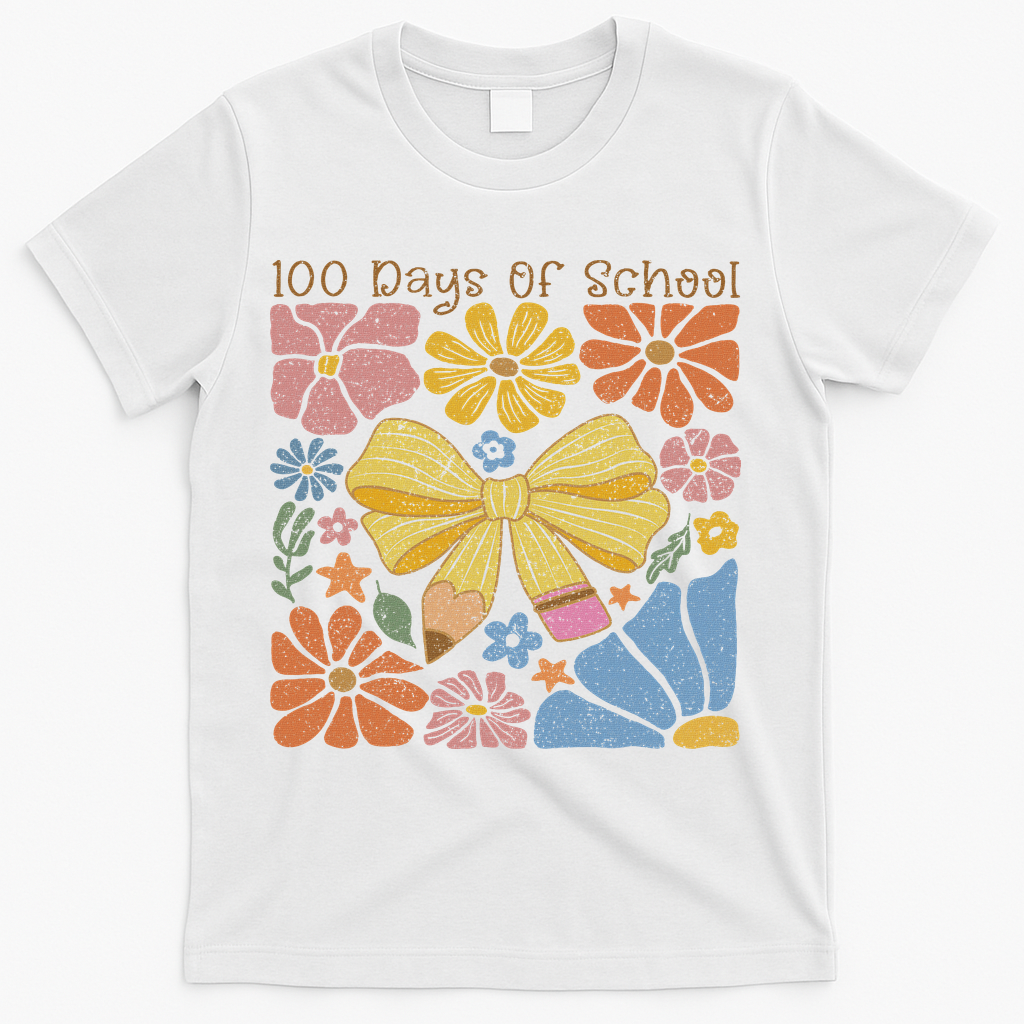 Happy 100th Day Of School 100 Days Of School Teacher Student T-Shirt - White