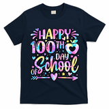 Happy 100th Day Of School Tie Dye Rainbow 100 Days T-Shirt