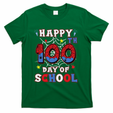 Happy 100th Day Of School Spider 100 Days T-Shirt - Green